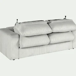 Canapé En Velours|Canapé 3 Places*alinea Canapé 3 places convertible en velours côtelé - borie Gris