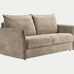 Canapé 3 Places|Canapé Convertible*alinea Canapé 3 places convertible en tissu avec matelas densité 35kg/m3 - roucas Beige