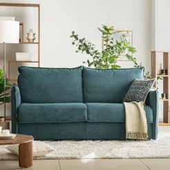 Canapé 4 Places*alinea Canapé 4 places convertible en tissu avec matelas densité 35kg/m3 - Bleu