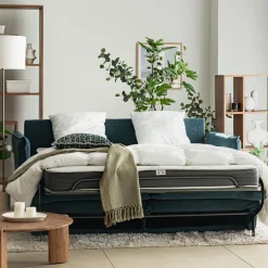 Canapé 4 Places*alinea Canapé 4 places convertible en tissu avec matelas densité 35kg/m3 - Bleu