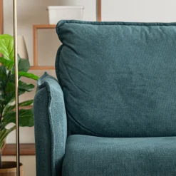 Canapé 4 Places*alinea Canapé 4 places convertible en tissu avec matelas densité 35kg/m3 - Bleu