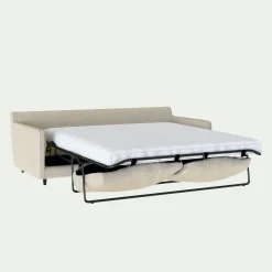 Canapé En Lin|Canapé En Tissu*alinea Canapé 4 places convertible matelas bultex en tissu mixte - alpilles Beige