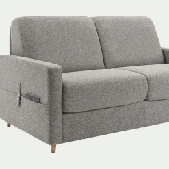 Canapé 3 Places*alinea Canapé 3 places convertible en tissu matelas densité 25kg/m3 - Gris