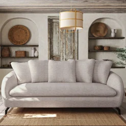 Canapé 3 Places*alinea Canapé 3 places convertible en tissu tramé - roucas Beige