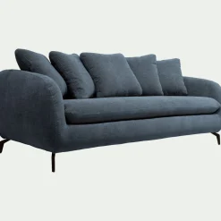 Canapé En Tissu|Canapé Convertible*alinea Canapé 3 places convertible en tissu tramé - Bleu