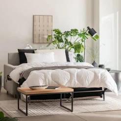 Canapé En Tissu|Canapé 3 Places*alinea Canapé 3 places convertible en tissu matelas densité 25kg/m3 - borie Gris