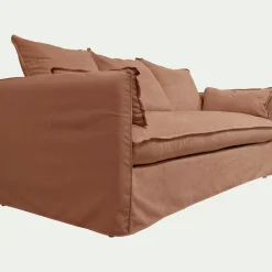 Canapé 4 Places*alinea Canapé 4 places convertible en tissu wind - terracotta Marron