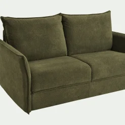Canapé En Tissu|Canapé Convertible*alinea Canapé 3 places conible en tissu avec matelas densité 25kg/m3 - cèdre Vert
