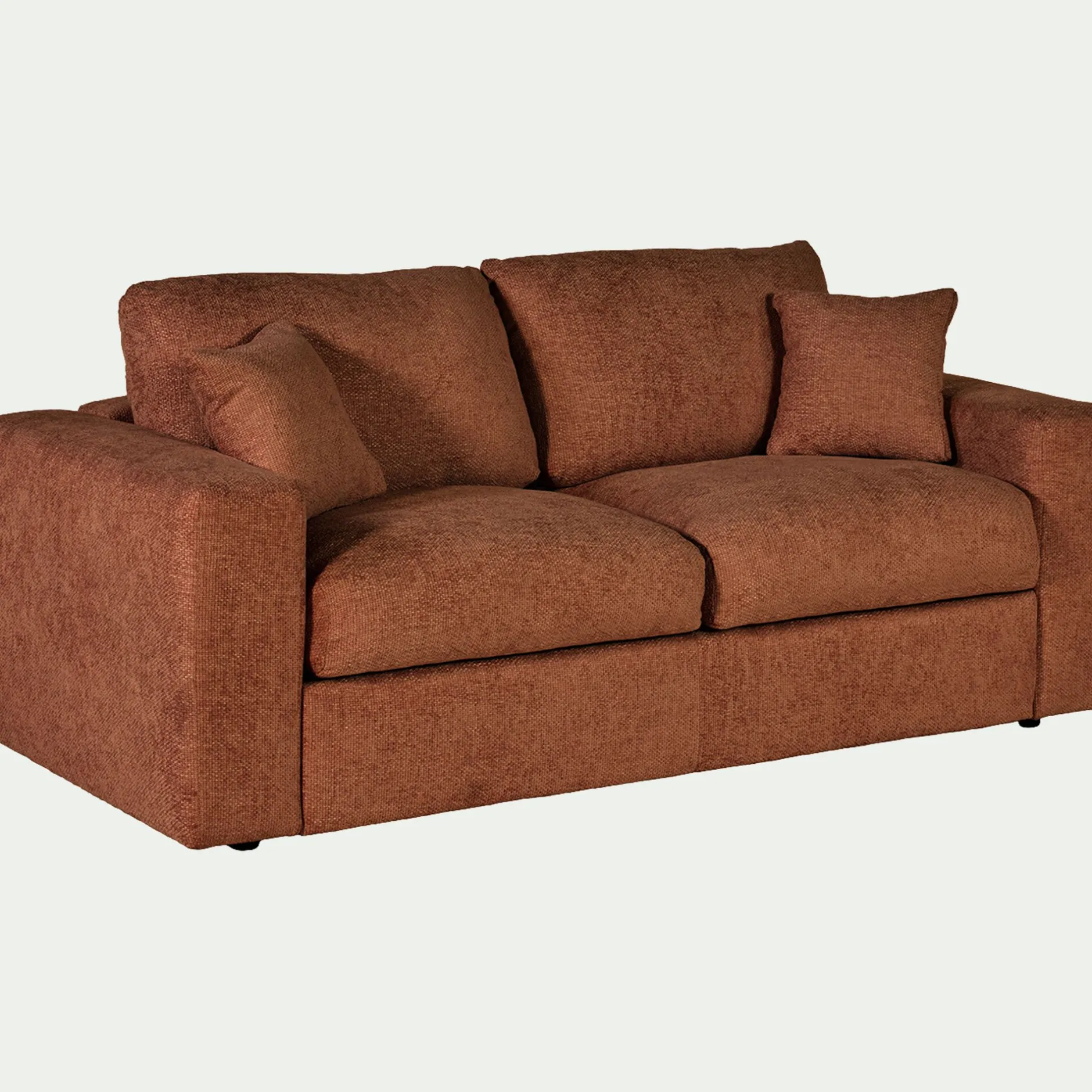 Canapé En Velours|Canapé 3 Places*alinea Canapé 3 places convertible en tissu chenille benjo - brun rustrel Marron