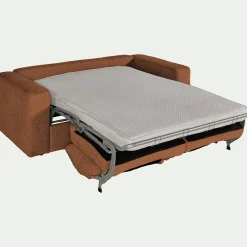 Canapé En Velours|Canapé 3 Places*alinea Canapé 3 places convertible en tissu chenille benjo - brun rustrel Marron