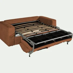 Canapé En Velours|Canapé 3 Places*alinea Canapé 3 places convertible en tissu chenille benjo - brun rustrel Marron