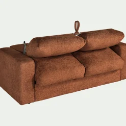Canapé En Velours|Canapé 3 Places*alinea Canapé 3 places convertible en tissu chenille benjo - brun rustrel Marron