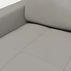 Canapé En Cuir|Canapé 3 Places*alinea Canapé 3 places convertible en tissu cuir avec accoudoirs 20cm - borie Gris