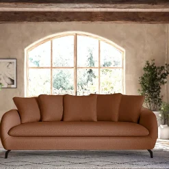 Canapé En Tissu|Canapé 4 Places*alinea Canapé 4 places convertible en tissu tramé - brun rustrel Marron