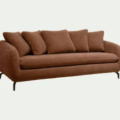 Canapé En Tissu|Canapé 4 Places*alinea Canapé 4 places convertible en tissu tramé - brun rustrel Marron