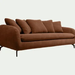 Canapé En Tissu|Canapé 4 Places*alinea Canapé 4 places convertible en tissu tramé - brun rustrel Marron