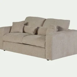 Canapé En Velours|Canapé 3 Places*alinea Canapé 3 places convertible en tissu chenille benjo - roucas Beige