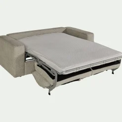 Canapé En Velours|Canapé 3 Places*alinea Canapé 3 places convertible en tissu chenille benjo - roucas Beige