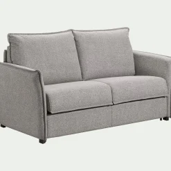 Canapé En Tissu|Canapé Convertible*alinea Canapé 3 places convertible en tissu Sogno avec matelas densité 35kg/m3 - moyen Gris