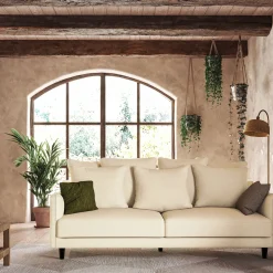 Canapé En Tissu|Canapé 4 Places*alinea Canapé 4 places convertible matelas bultex en tissu joint - roucas Beige