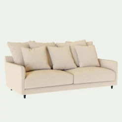 Canapé En Tissu|Canapé 4 Places*alinea Canapé 4 places convertible matelas bultex en tissu joint - roucas Beige