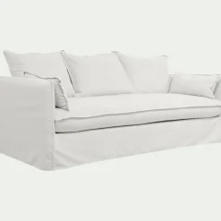 Canapé 4 Places*alinea Canapé 4 places convertible en tissu wind - écru Blanc