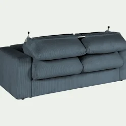 Canapé En Velours|Canapé 3 Places*alinea Canapé 3 places convertible en velours côtelé - Bleu
