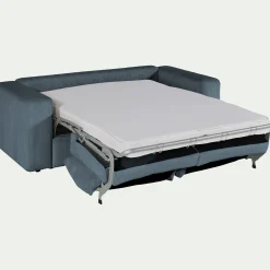 Canapé En Velours|Canapé 3 Places*alinea Canapé 3 places convertible en velours côtelé - Bleu