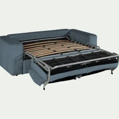 Canapé En Velours|Canapé 3 Places*alinea Canapé 3 places convertible en velours côtelé - Bleu