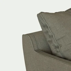 Canapé En Lin|Canapé En Tissu*alinea Canapé 3 places conible matelas Bultex tissu mixte - cedre Vert