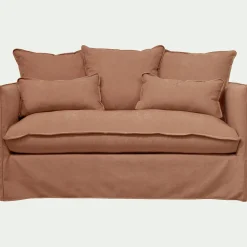 Canapé En Tissu|Canapé 2 Places*alinea Canapé 2 places convertible en tissu wind - terracotta Marron