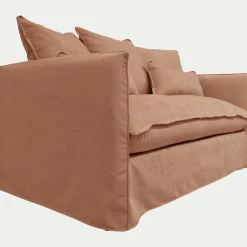 Canapé En Tissu|Canapé 2 Places*alinea Canapé 2 places convertible en tissu wind - terracotta Marron