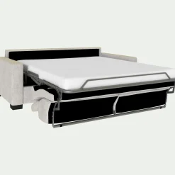 Canapé 3 Places*alinea Canapé 3 places convertible en tissu monclar avec accoudoirs 15cm - roucas Beige