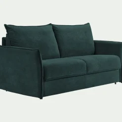 Canapé En Tissu|Canapé 3 Places*alinea Canapé 3 places convertible en tissu avec matelas densité 35kg/m3 - Bleu