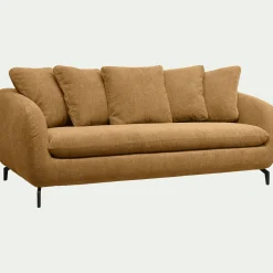 Canapé En Tissu|Canapé 3 Places*alinea Canapé 3 places convertible en tissu tramé - bronze Marron