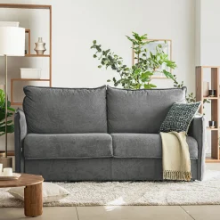 Canapé 4 Places|Canapé Convertible*alinea Canapé 4 places convertible en tissu avec matelas densité 35kg/m3 - restanque Gris