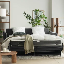 Canapé 4 Places|Canapé Convertible*alinea Canapé 4 places convertible en tissu avec matelas densité 35kg/m3 - restanque Gris