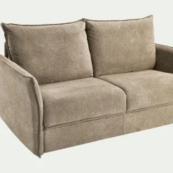 Canapé En Tissu|Canapé 3 Places*alinea Canapé 3 places convertible en tissu avec matelas densité 25kg/m3 - roucas Beige