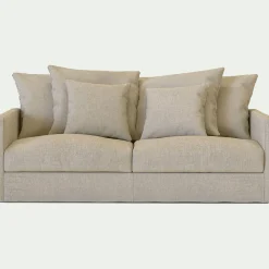 Canapé En Lin|Canapé En Tissu*alinea Canapé 3 places convertible avec matelas Bultex en lin et viscose - s alpilles Beige