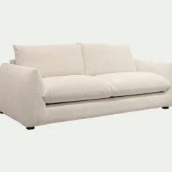 Canapé 3 Places|Canapé En Tissu*alinea Canapé 3 places convertible en tissu Raven - écru Blanc
