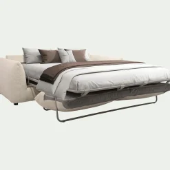 Canapé 3 Places|Canapé En Tissu*alinea Canapé 3 places convertible en tissu Raven - écru Blanc