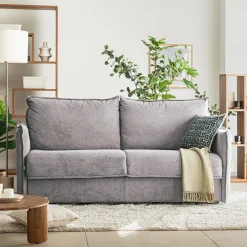 Canapé 4 Places*alinea Canapé 4 places convertible en tissu Sogno avec matelas densité 35kg/m3 - moyen Gris