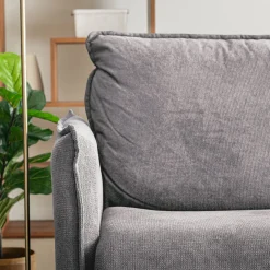 Canapé 4 Places*alinea Canapé 4 places convertible en tissu Sogno avec matelas densité 35kg/m3 - moyen Gris