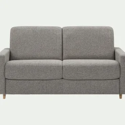 Canapé En Tissu|Canapé 3 Places*alinea Canapé 3 places convertible en tissu matelas densité 35kg/m3 - Gris