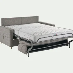 Canapé En Tissu|Canapé 3 Places*alinea Canapé 3 places convertible en tissu matelas densité 35kg/m3 - Gris