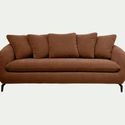Canapé 3 Places*alinea Canapé 3 places convertible en tissu tramé - brun rustrel Marron