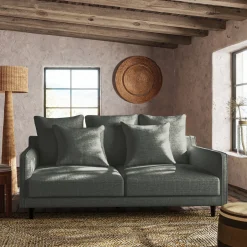 Canapé En Tissu|Canapé Convertible*alinea Canapé 3 places convertible en tissu - restanque Gris