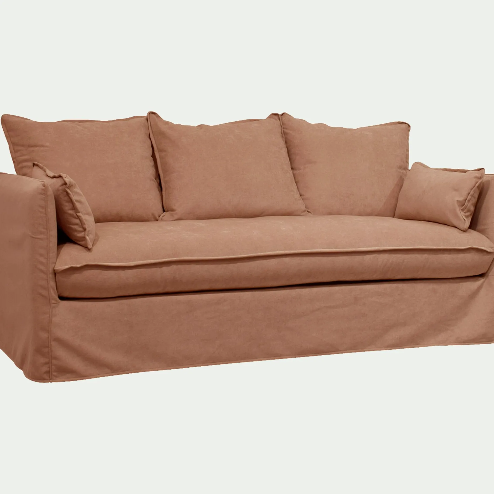 Canapé 3 Places*alinea Canapé 3 places convertible en tissu wind - terracotta Marron
