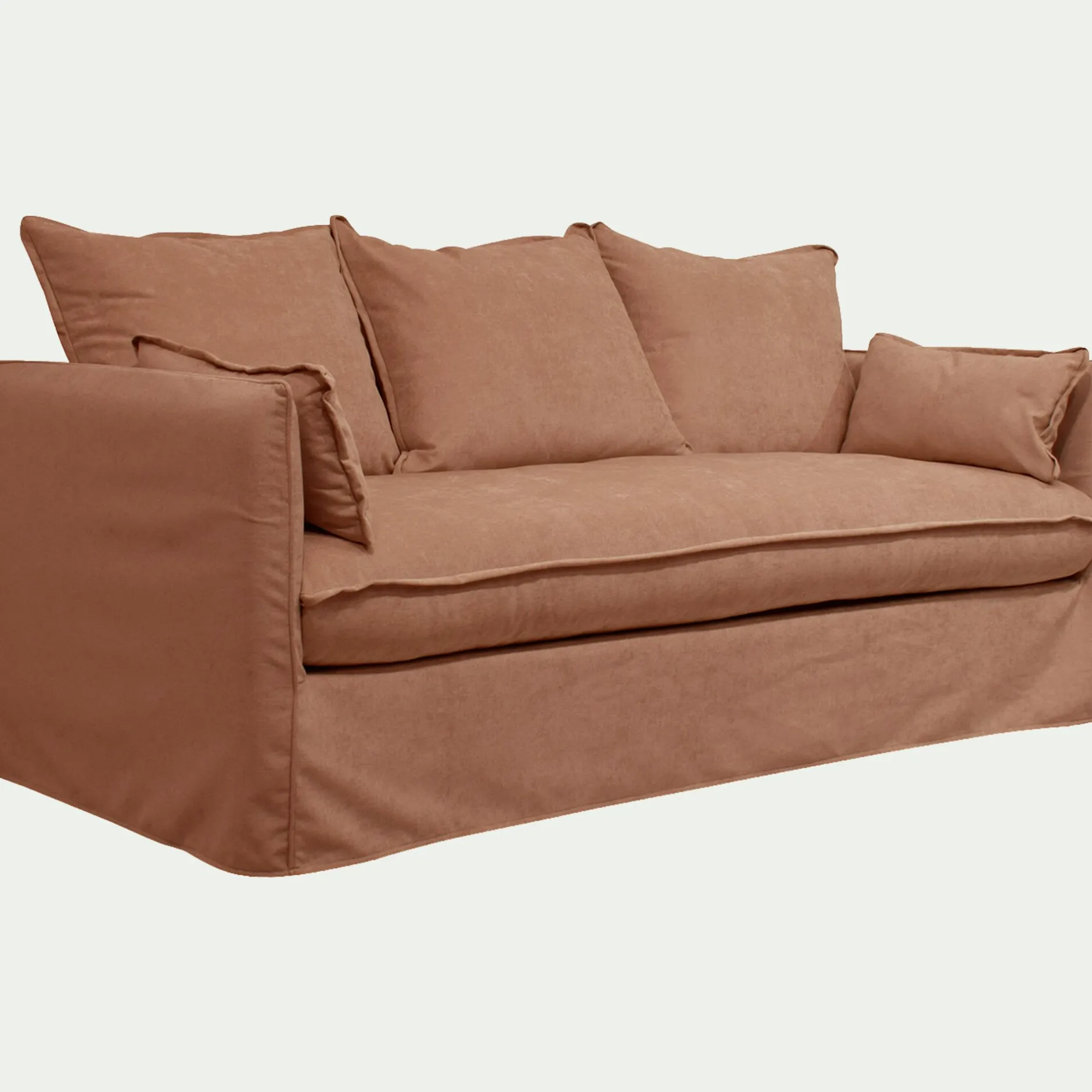 Canapé 3 Places*alinea Canapé 3 places convertible en tissu wind - terracotta Marron
