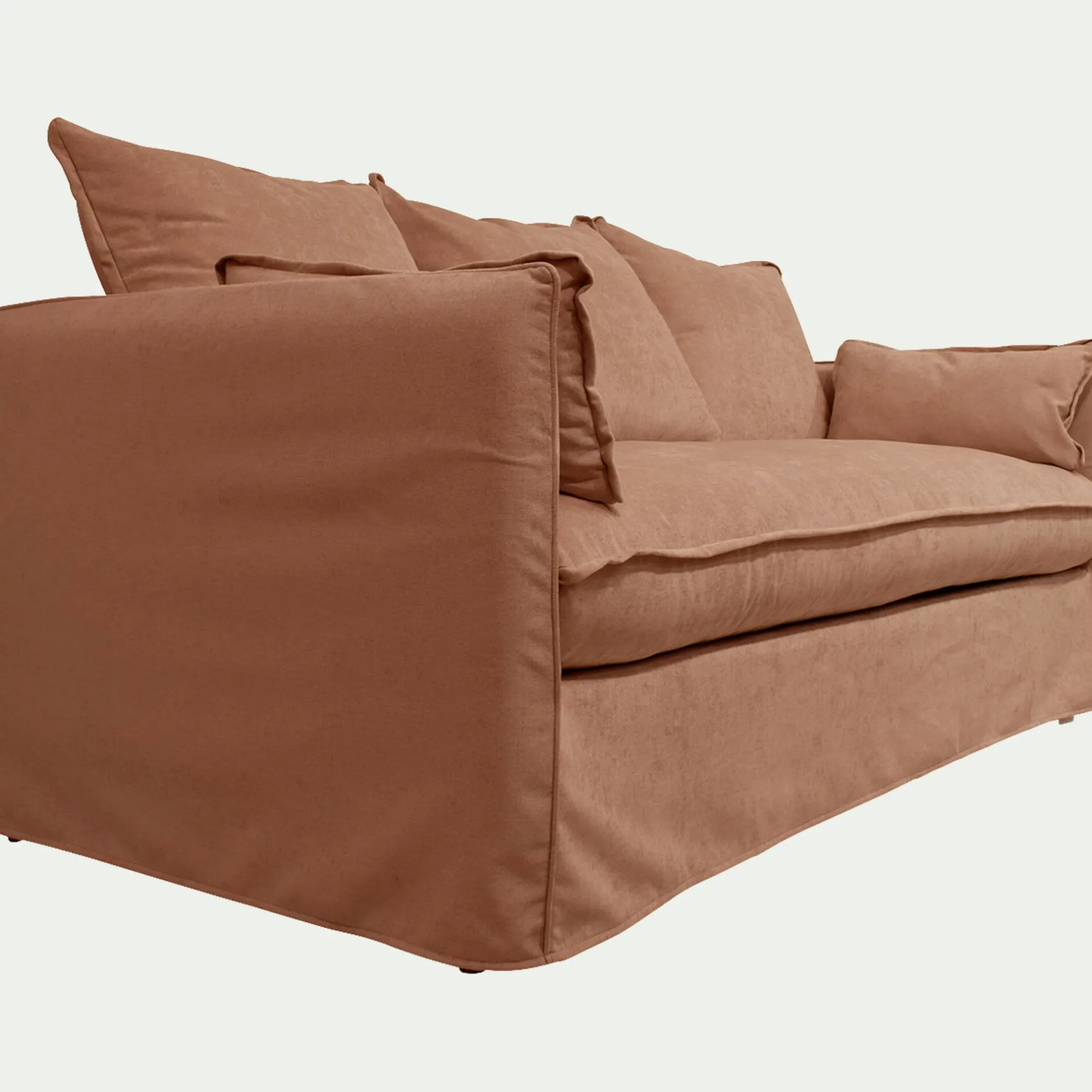Canapé 3 Places*alinea Canapé 3 places convertible en tissu wind - terracotta Marron